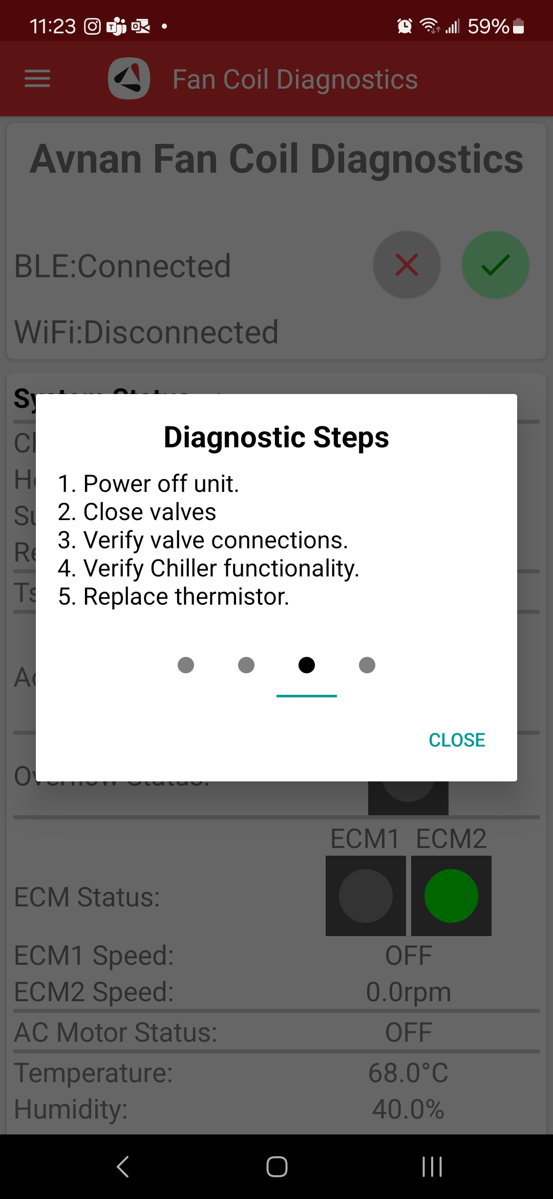 diagnostics de ventilo-convecteur